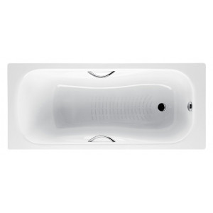 Стальная ванна Princess-N 150х75 см, со звукоизоляцией, с отв. для ручек, толщина 2.4мм, антискользящее покр.