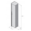 Шкаф-колонна Aneto 23х20,2х120,1 см, белый глянец/правая сторона черная, правый, подвесной монтаж