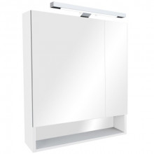 Зеркало Gap 70х85 см, шкаф, белый глянец, с подсветкой