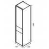 Шкаф-колонна Ronda 32х33,3х139 см, бетон/белый матовый, правый, подвесной монтаж, система push-to-open