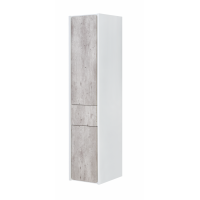 Шкаф-колонна Roca Ronda 32х33,3х139 см, бетон/белый матовый, левый, подвесной монтаж, система push-to-open