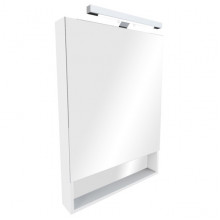 Зеркало Gap 80х85 см, шкаф, белый глянец, с подсветкой