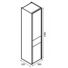 Шкаф-колонна Ronda 32х33,3х139 см, бетон/белый матовый, левый, подвесной монтаж, система push-to-open