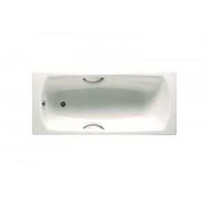 Стальная ванна Roca Swing 170х75 см, со звукоизоляцией, с отв. для ручек, толщина 2.4мм, антискользящее покр.